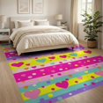 thumbnail image 3 of ODIKA 8'x10' Washable Area Rug Non-Shedding, Easy Care, Large Confetti Pink Dots Whimsical Borders Ombre Gradient Watercolor for King Size Bedroom Under Bed, Master Suite, 3 of 7