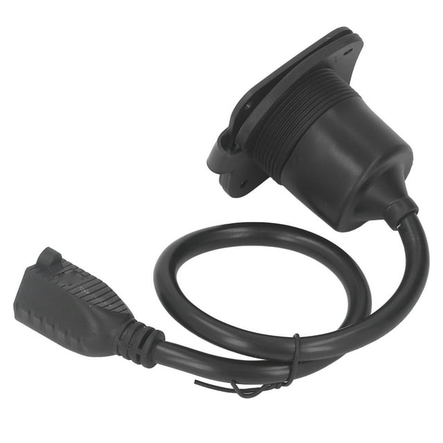 RV AC Power Inlet Plug, Waterproof Cover Flange Inlet AC Port Plug 125V US Plug 2 Pole 3 Wire For Boat