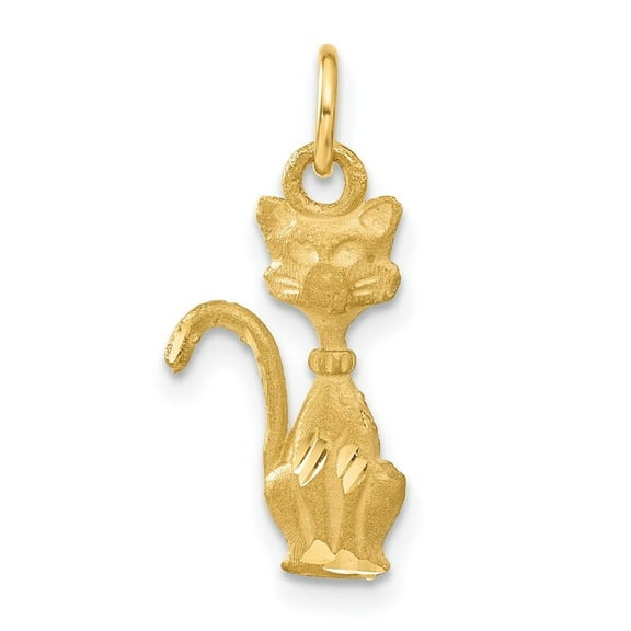 Auriga Fine Jewelry 14K Yellow Gold Tom Cat Charm Pendant for Women (L-24 mm,W-10 mm)