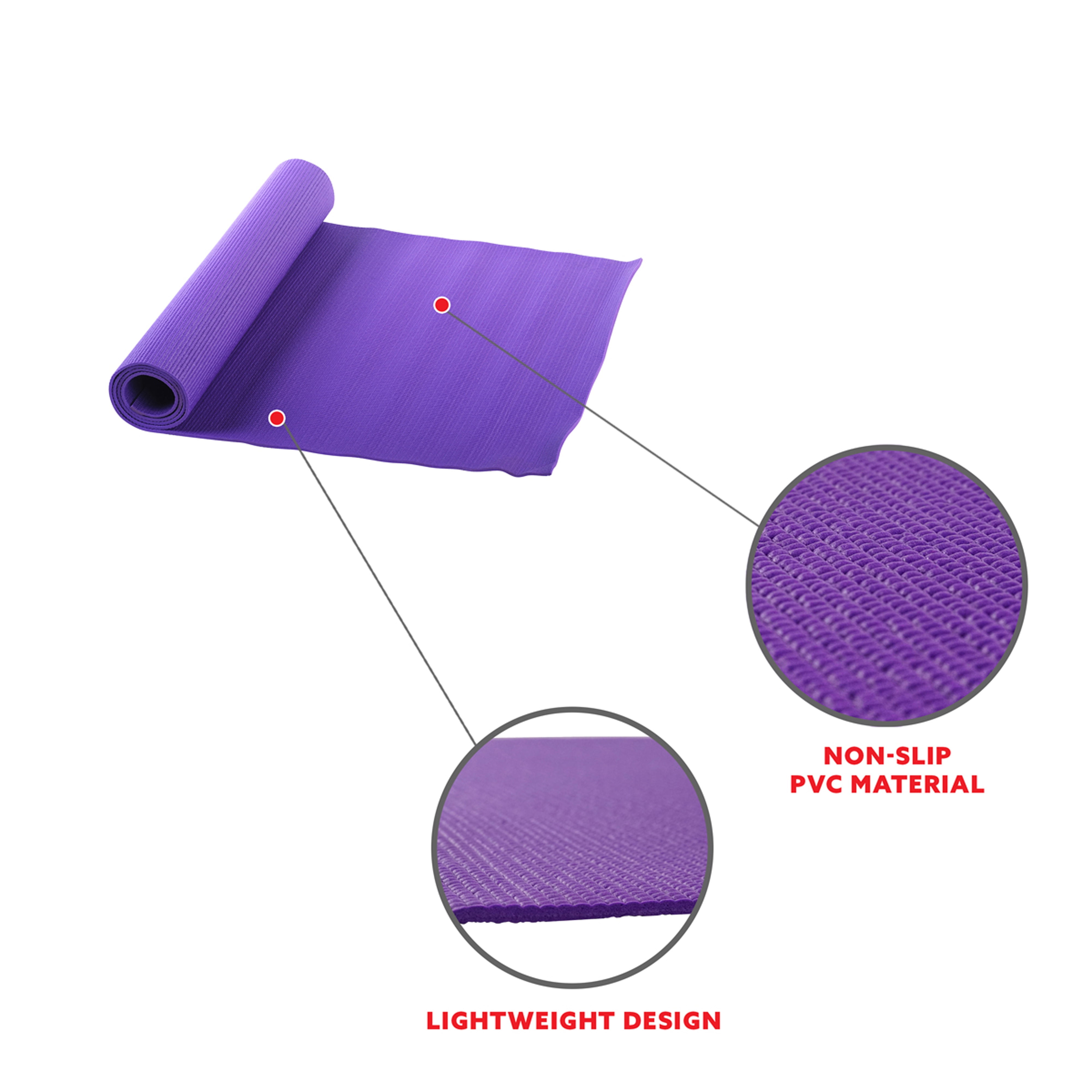 Pilates & Yoga Mat XL (Purple/Gray) for Pilates