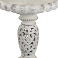 thumbnail image 2 of Benjara Niam Bird Bath Sculpture- 26" Weathered White Scrolled Resin, 2 of 6