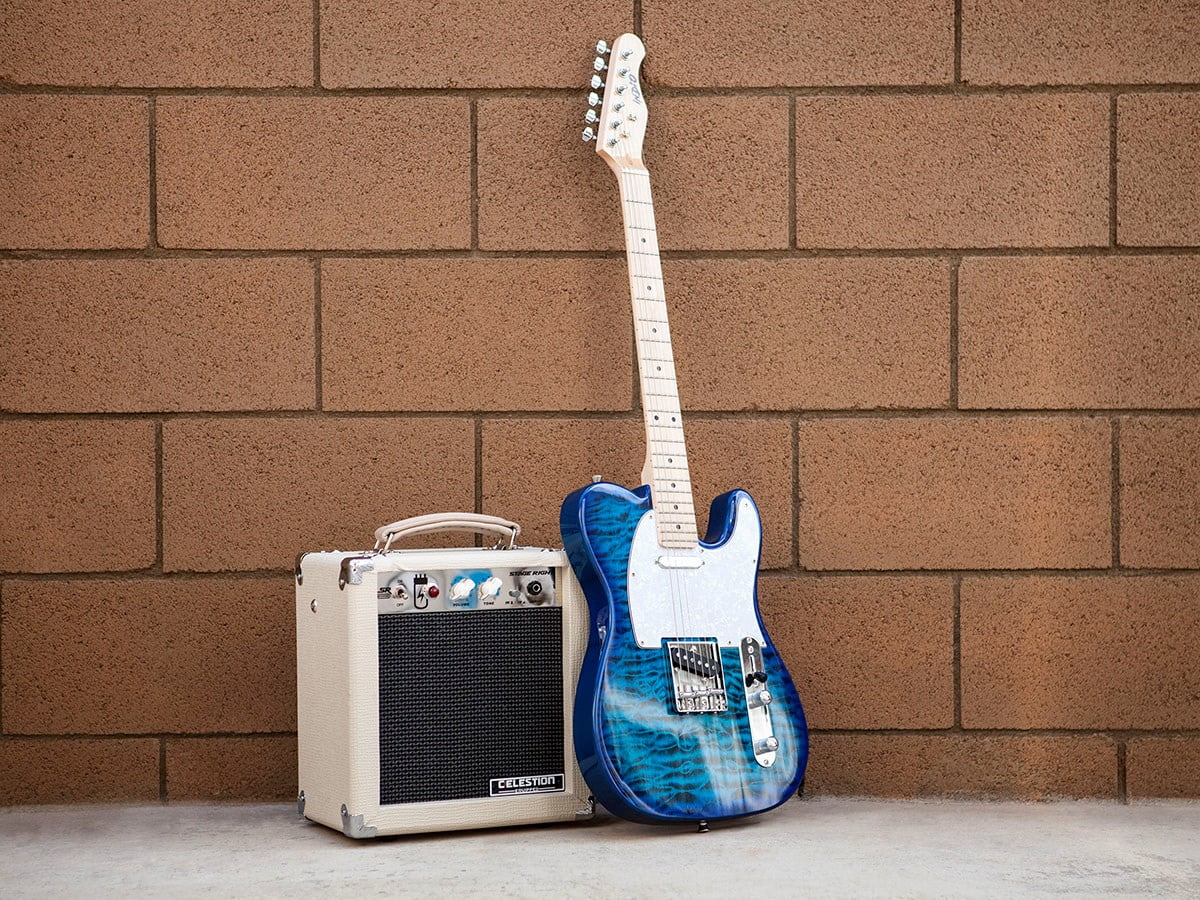 Monoprice 5-Watt 1x8 Guitar Combo Tube Amplifier - Tan / Beige with Celestion Super 8in Speaker, 12AX7 Preamp, For All Electric Guitars