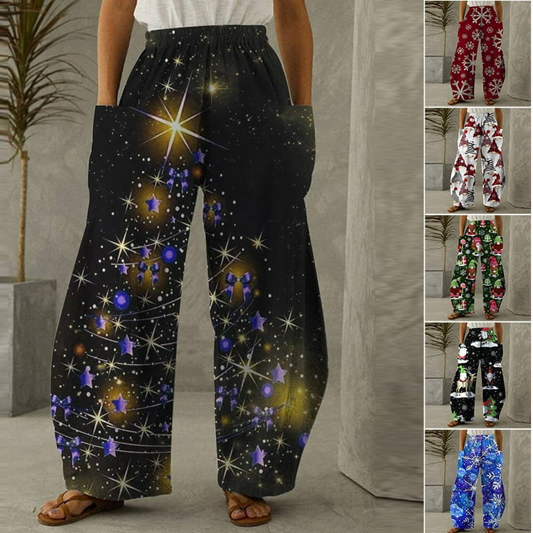 Christmas Joggers For Women Fluffy Pajama Pants Christmas Sweat