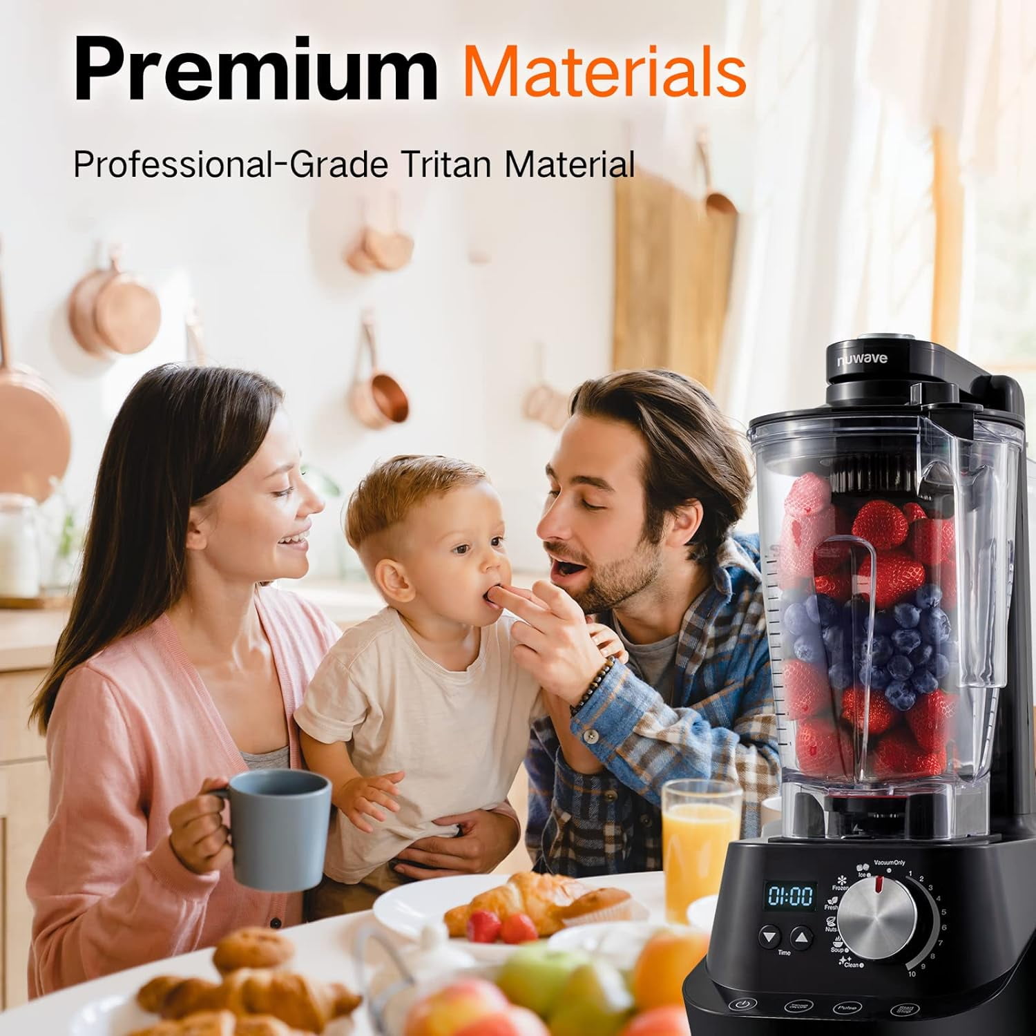 Nuwave 64oz Professional Moxie Vacuum Blender - Professional Grade, Self-Cleaning, BPA-Free