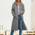 thumbnail image 2 of GEWSEY Women's Zip Up Hoodies Oversized Fleece Long Tunic Sweatshirts Casual Long Sleeve 2025 Fall Hoodie Jacket Coat (Grey, M), 2 of 5