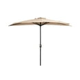 thumbnail image 2 of WestinTrends Lanai 9 Ft Outdoor Patio Half Umbrella, Small Grill Deck Porch Balcony Shade Umbrella with Crank, Beige, 2 of 7