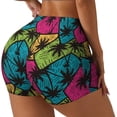 thumbnail image 2 of Vsdgher Hawaii Palms print Workout Shorts for Women Seamless Soft Smooth Gym Yoga Scrunch Active Exercise Fitness Shorts, 2 of 8