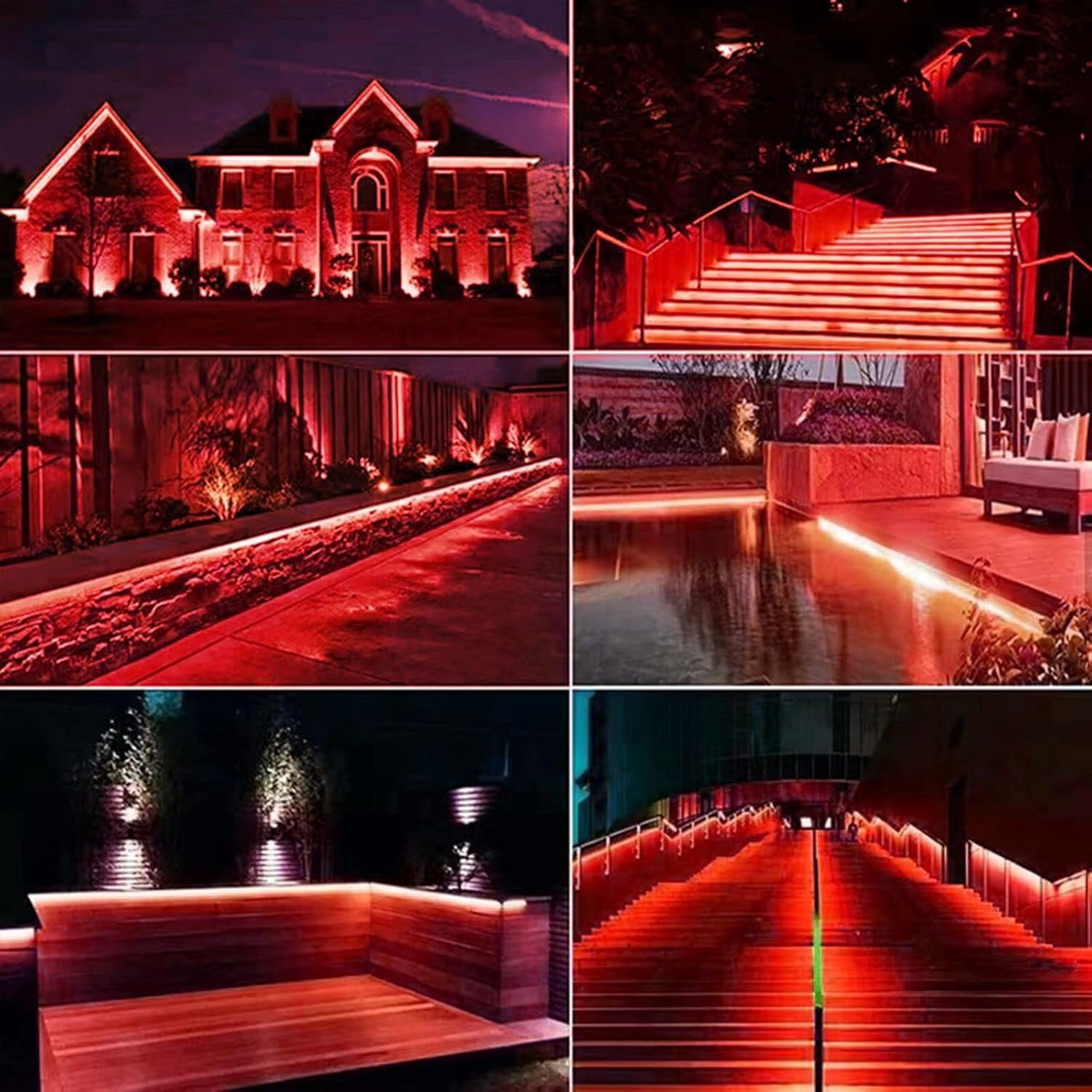RED Neon Light Strip 18FT Flexible Neon Rope Lights Indoor Outdoor Led Strip Lights Waterproof 120LEDs/M AC 110VPlug and Neon LED Lights for Bedroom Home Commercial Lighting