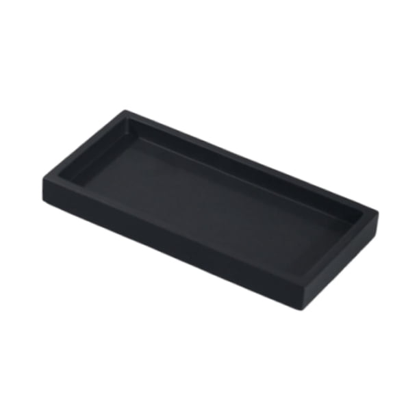 Bandeja para tocador de baño, bandeja para joyas, práctica, pequeña, versátil, antideslizante, para encimera. negro