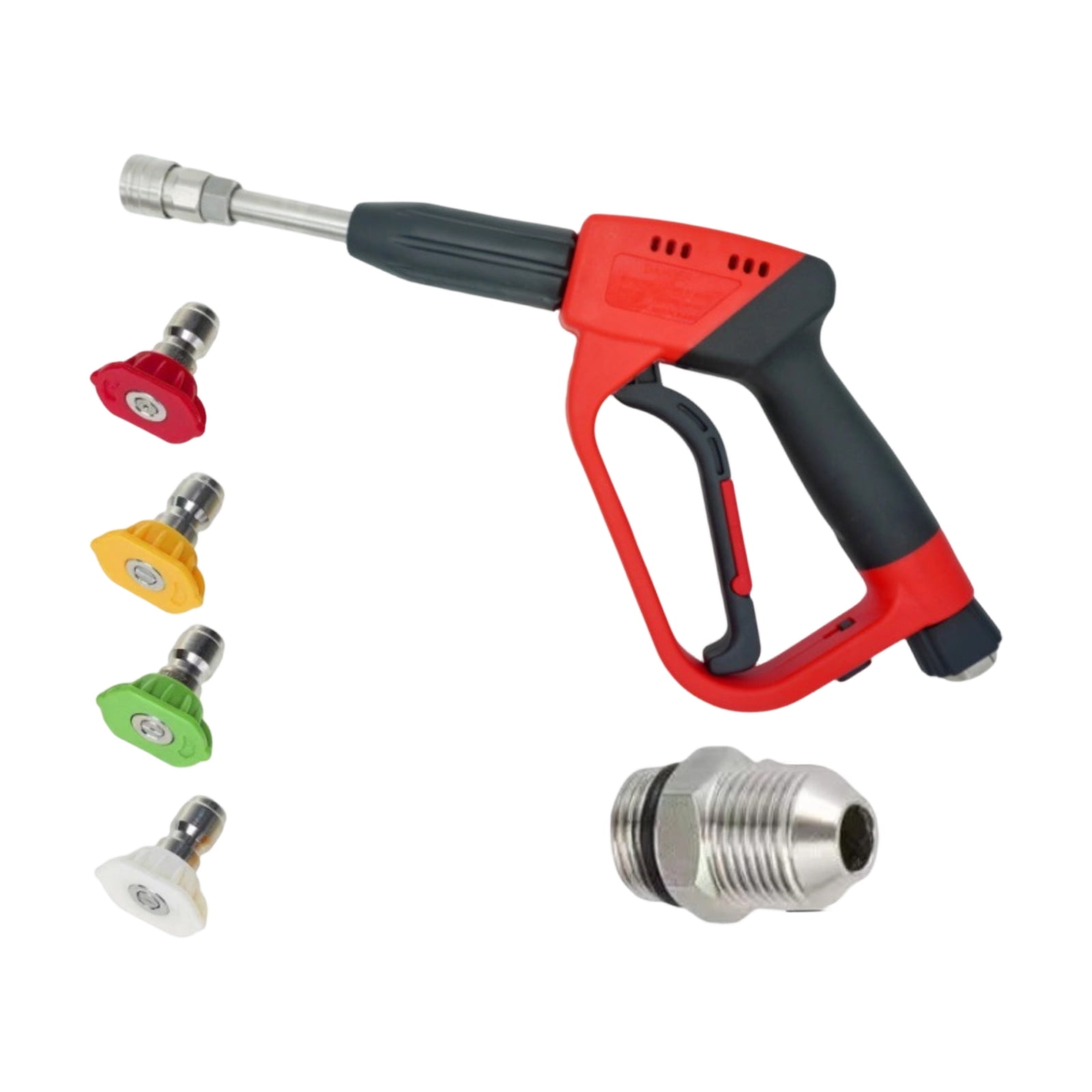 Extended High Pressure Water Tool with 4 Nozzle Tips – Quick Connect Garden Hose Sprayer for Home & Garden, Replaceable Nozzle Cleaning Gun, Car Wash Patio F