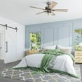 thumbnail image 2 of Prominence Home Glenmont 52" Pewter Ceiling Fan with 5 Blades, 3 Arm Seeded Glass Light Kit, Pull Chains & Reverse Airflow, 2 of 15