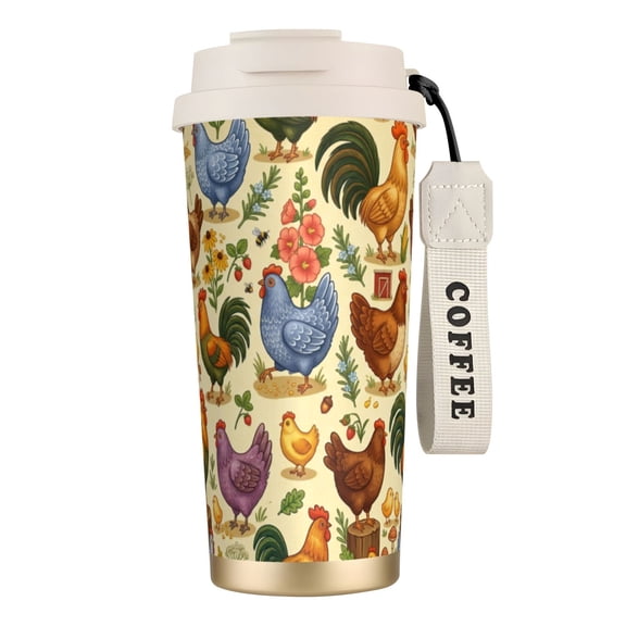 1pc Chicken Tumbler, 18oz Leak-proof Insulated Travel Mug, Unique Christmas Gift for Her