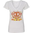thumbnail image 3 of Inktastic Oktoberfest Squad Fall Leaves Pretzel Women's V-Neck T-Shirt, 3 of 5