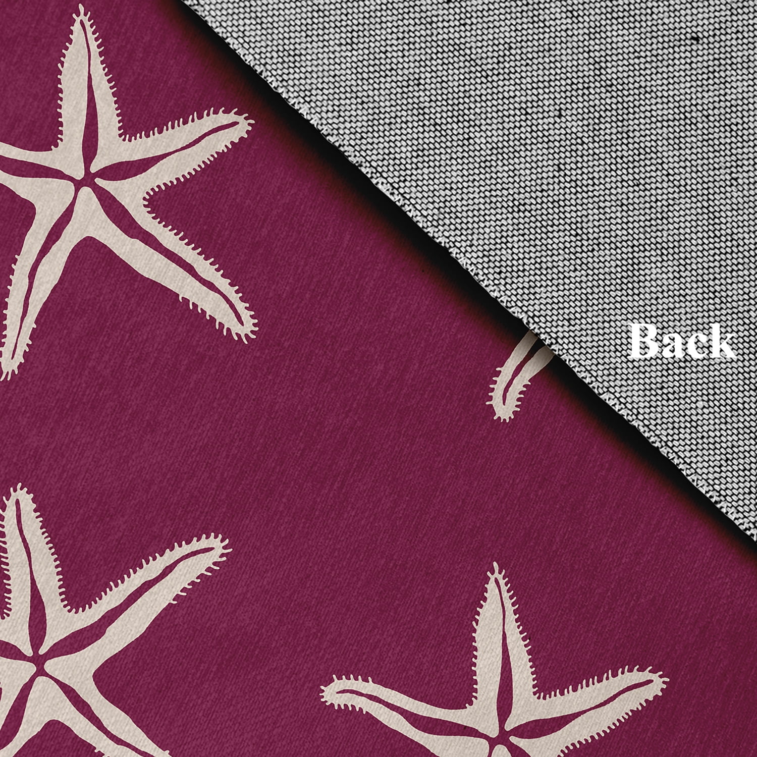 18" x 30" Simply Daisy Starfish Beach Style Chenille Area Rug, Maroon Red