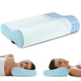 thumbnail image 1 of Almohadas de espuma viscoelástica, almohada para el cuello, almohada para dormir, almohada cervical ergonómica, almohada ortopédica de contorno para dormir boca abajo, 1 of 1