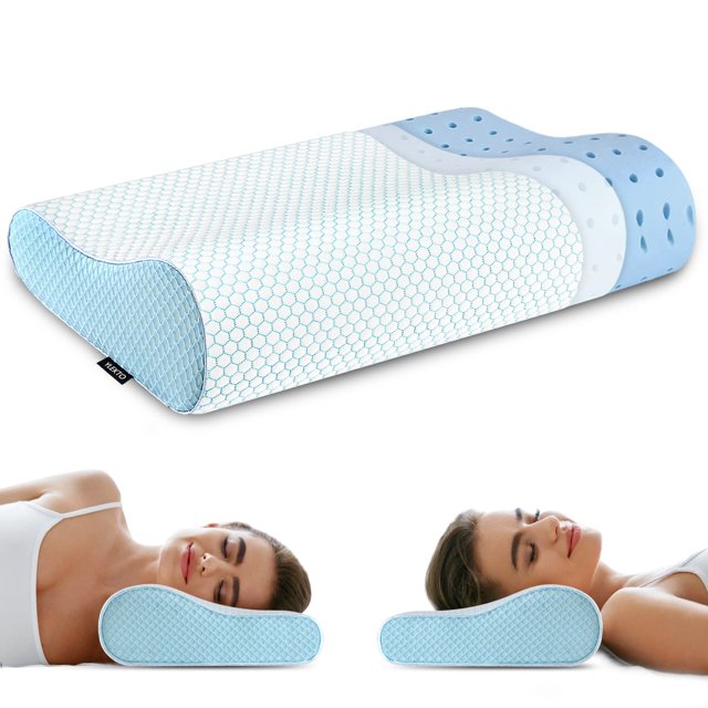Almohadas de espuma viscoelástica, almohada para el cuello, almohada para dormir, almohada cervical ergonómica, almohada ortopédica de contorno para dormir boca abajo