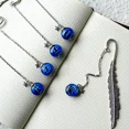 thumbnail image 2 of 1pc Creative Luminous Bookmark Twelve Constellation Pendant Metal Retro Leaf Pagination Bookmark with Gift random, 2 of 5
