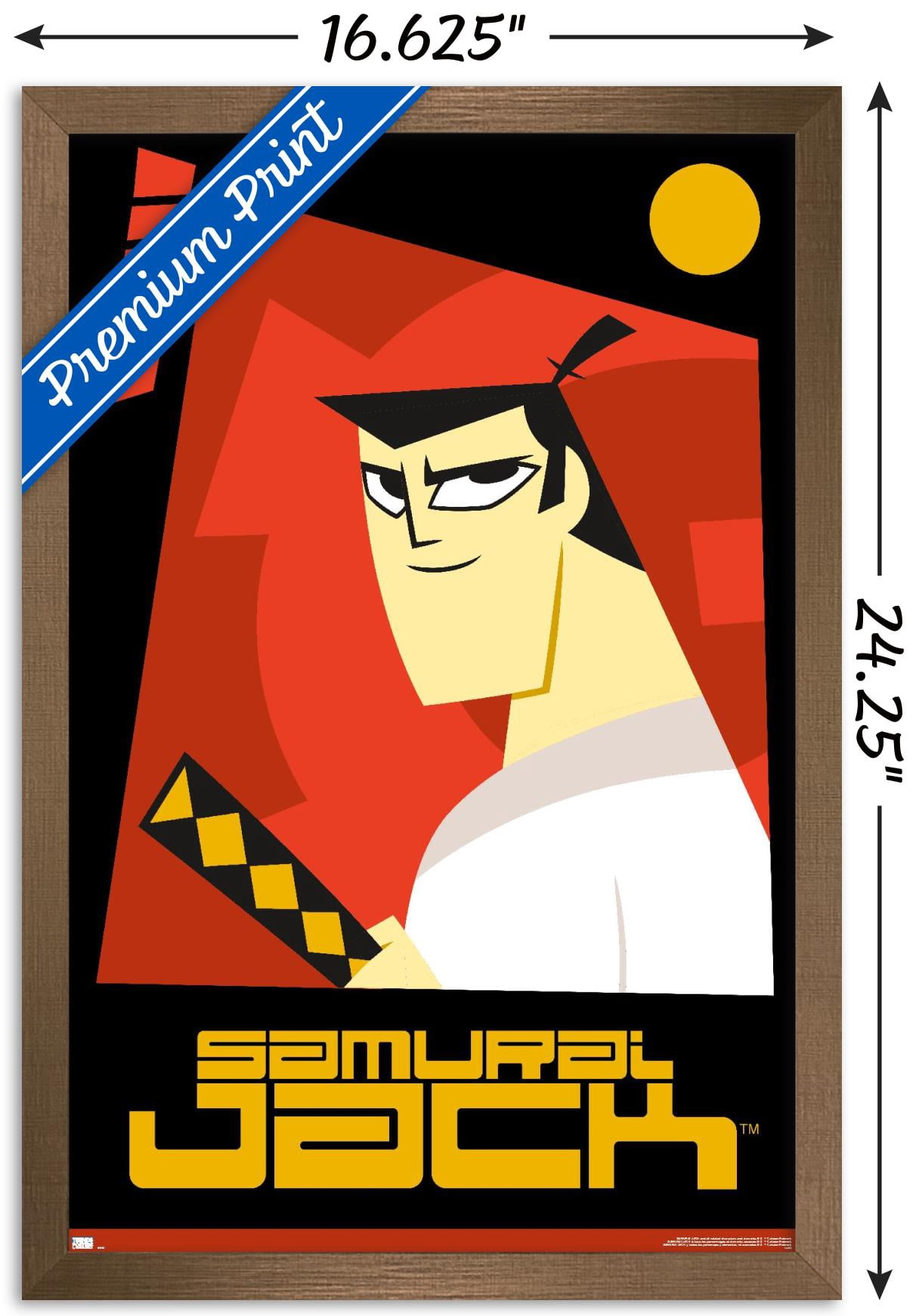 Samurai Jack - Red Wall Poster, 14.725" x 22.375", Framed