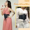 thumbnail image 3 of WHIPPY Women Lace-up Corset Waist Belt, Elastic Black Wide Belt For Dresses, 3 of 10