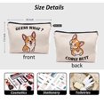 thumbnail image 5 of Bolsa de cosméticos IWXYI Corgi, tela de lino para perros, 25 x 19 cm, 5 of 5