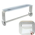 thumbnail image 4 of Penkiiy Paper Towel Holder Under Cabinet, Single Hand Operable Roll Holder with Damping Effect,No Drilling or Wall Mounted Stainless Steel for Kitchen Bathroom, 4 of 9