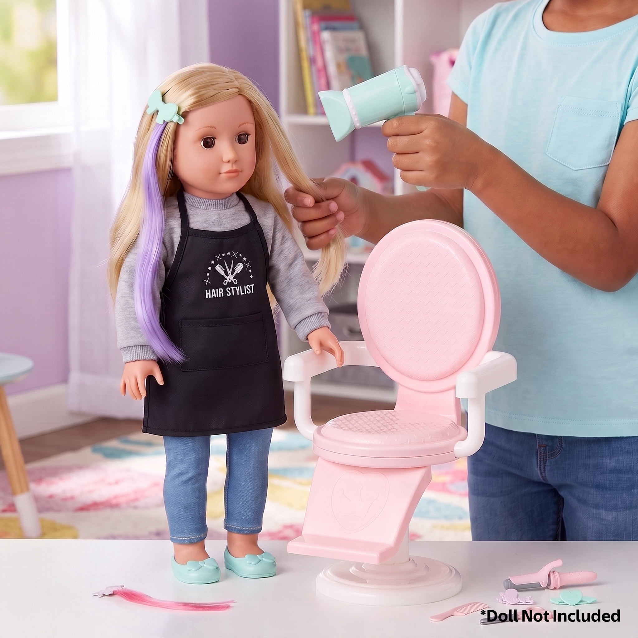 My Life As Salon Chair Doll Play Set for 18-inch Dolls, 10 Pieces
