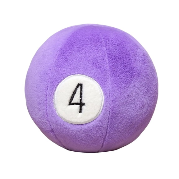Clearance!Purple No. 4 Pool Ball Plush Doll,20 cm Round Stuffed Toy and Decorative Pillow for Billiards Themed Decor and Gifts