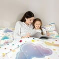 thumbnail image 5 of Feelyou Dreamy Rainbow Child Queen Comforter Set, Colorful Stars Print Bedding Sets, Fairy Tale Style Reversible Bedding Comforter Set, Lightweight Room Decor, 3-Piece, 5 of 8