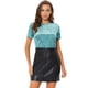 thumbnail image 1 of Disfraz de Halloween Camiseta Terciopelo Sólida Casual De Manga Corta Con Cuello Redondo Para Mujer Azul claro gris S, 1 of 5