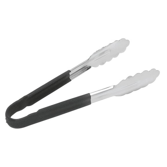 HUBERT® Tong Stainless Steel with Black Cook Touch Silicone Handle - 9"L
