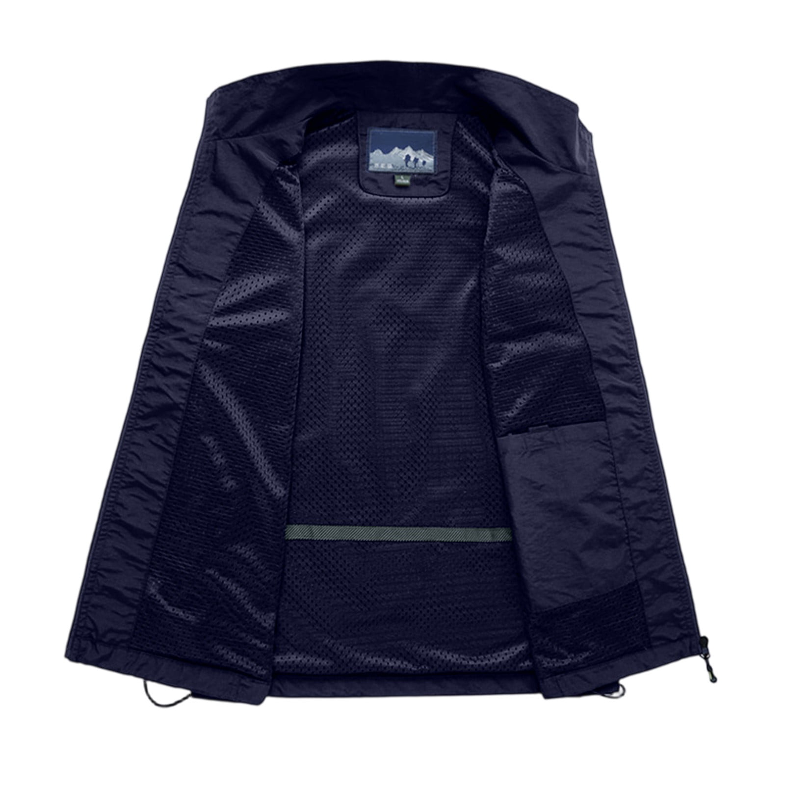 Men's Lightweight Windproof Golf Vest - Softshell Sleeveless Sports Jacket with Zipper Pockets, Breathable Outdoor Utility Vest for Running, Hiking, Fishing & Traveling (Dark Blue, M)