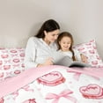 thumbnail image 5 of jejeloiu Sweet Bowtie Cake Full Size Comforter Sets,Pink Bowknot Bow Bedding Sets For Girl Teens Reversible 3-Piece, 5 of 8