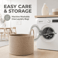 115L Extra Large Oatmeal Rope Storage Basket for Blankets and Home ...