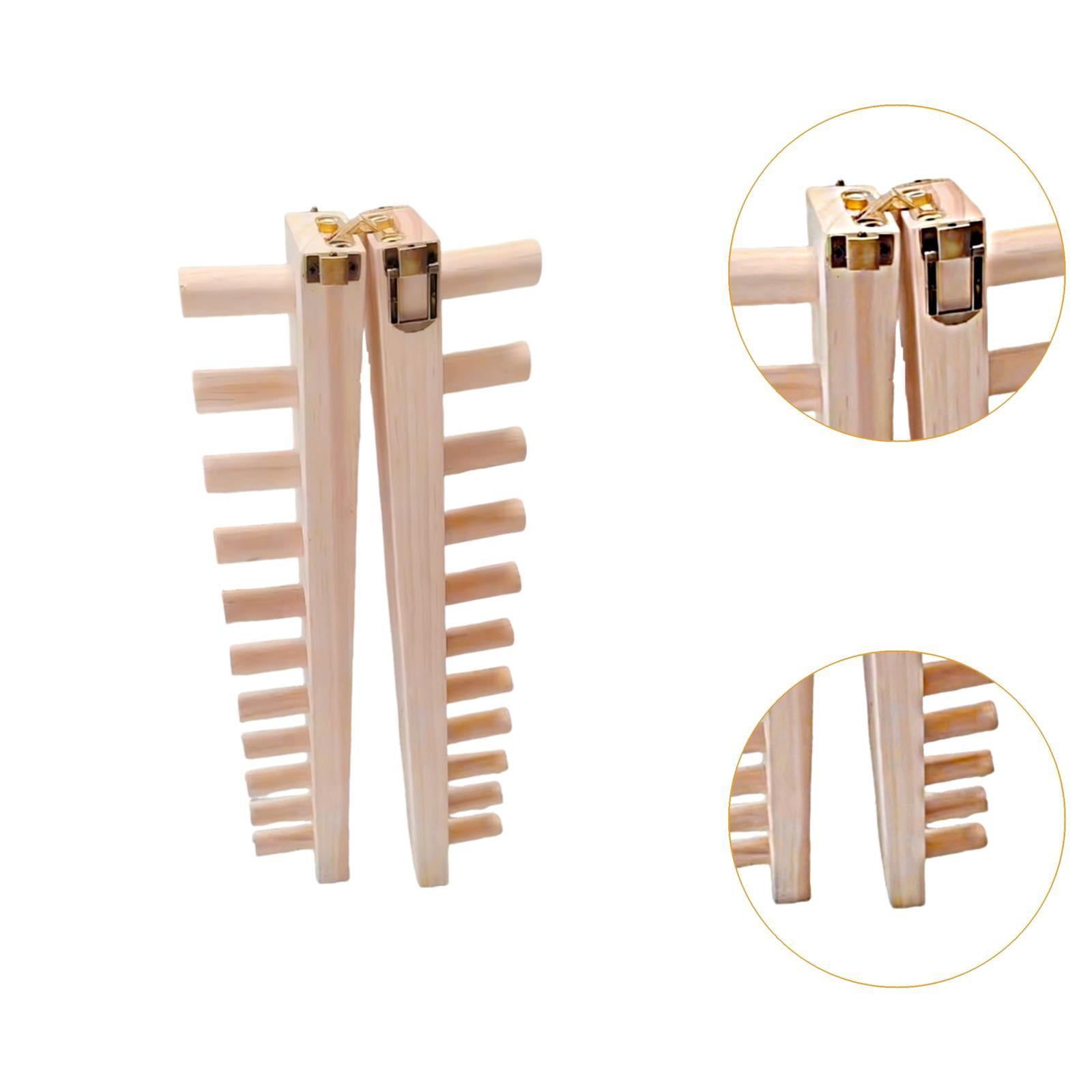FVDPWYE Wooden Knitting Loom Easy to Assemble Two Section Foldable Yarn Weaving Tool