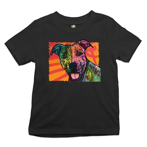 Tee Hunt Colorful Pitbull Youth T-Shirt Andy Maxx Dog Lover Pet Owner Adopt Kids