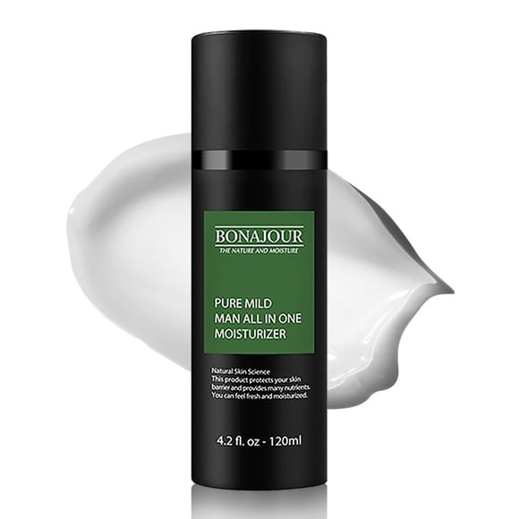 [BONAJOUR] Hidratante vegano diario todo en uno para hombres Loción facial antienvejecimiento natural y orgánica Cuidado de la piel para hombres 4.2 fl. Onz