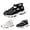 Black, variant on Womens Chunky Platform Closed toe Sandals - Cutout Adjustable Strap Sporty Wedge Sneaker Walking Shoes White 40