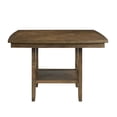 thumbnail image 4 of DeeHome Contemporary 6pc Dining Set Counter Height Table Bench and 4 Counter Height Chairs Functional Lazy Susan Shelf Table Light Oak Finish Wooden Kitchen Dining Furniture, 4 of 9