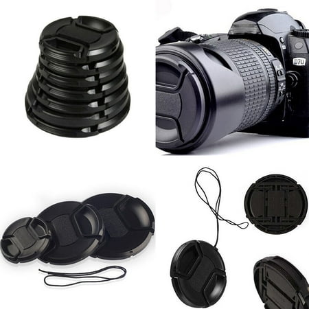 US 3-6 Pcs 58mm Front Lens Cap Cover with Cap Keeper For Canon, Nikon, Others