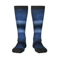 thumbnail image 2 of Lsque Retro Blue Glitter Printed Crew Socks Men's Women's LightWeight Thin Casual Calf Socks ,Knee High Socks,Cotton Socks, 2 of 9