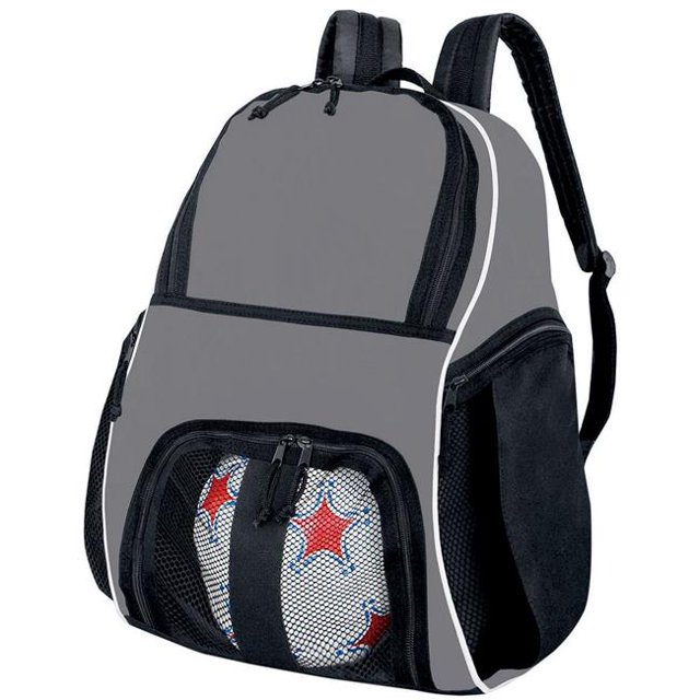600-Denier Polyester Backpack - Graphite, Black & White - One Size