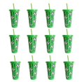 thumbnail image 1 of Soccer Plastic Tumbler with Lid and Straw, Reusable Football Cups, Eco Friendly Football Party Cups for Fan Men Women Soccer Team Gifts Favors Sports Themed Party Decoration, 1 of 7