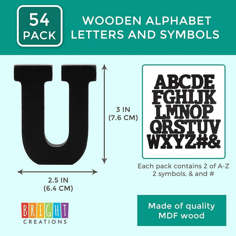 54 Pieces 3D Wooden Alphabet Letters for Tabletop, Home Wall, Party Decor, DIY Crafts, A-Z (3 Inch, Black, 0.6 In Thick) - Walmart.com 54-pieces-3d-wooden-alphabet-letters-for-tabletop-home-wall-party-decor-diy-crafts-a-z-3-inch-black-0-6-in-thick-walmart-com