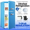 thumbnail image 4 of GGTB 3.0 Cu.Ft Two Door Small Refrigerator with Freezer, Compact Retro Small Refrigerator for Dorm, Office, Bar, RV, Bedroom, Blue, 4 of 12