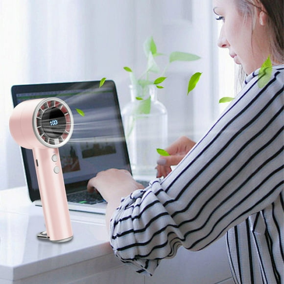 Apmemiss Clearance Portable Handheld Fan with 100-Speed Cooling, Colorful LED Lights & USB Rechargeable, Misting Function for Travel Home Office Bedroom Use