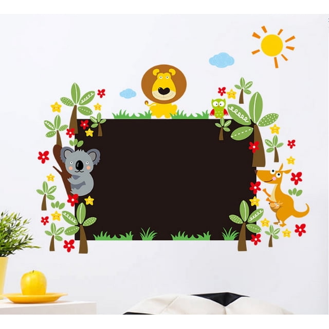 Vinil Decorativo Infantil Pizarron Con Amimales Selva Sala DaraBaby Syene VinDe093