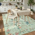 thumbnail image 5 of Geetinfly 9inx12in Floral Peacock Area Rug Animal Print Rug Washable Rug Stain-Resistant Indoor Carpet with Non-Slip Backing for Living Room Bedroom Dining Room Office Green, 5 of 8