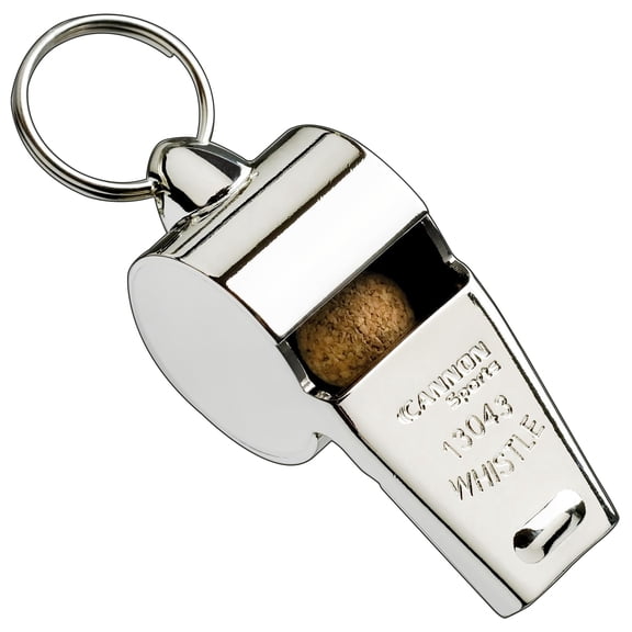 Cannon Sports Solid Brass Metal Whistle - Loud, Clear Sound, 124 dB Tone, Durable - Ideal for Coaches, Referees, Officials, Trainers