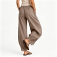 thumbnail image 6 of RUTAYY Women's Pants Knit Lace Capris Solid Color With Pockets Drawstring Elastic Waist Daily Wear Trendy Vacation Trousers, 6 of 6