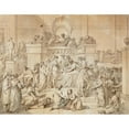 thumbnail image 2 of Jacques Gamelin 18x15 Black Ornate Wood Framed Double Matted Museum Art Print Titled - The&nbsp;Generosity&nbsp;Of&nbsp;Roman Women (1786), 2 of 5